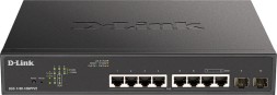 Коммутатор D-Link DGS-1100-10MPPV2/A (L2) 8x1Гбит/с 2SFP 8PoE+ 242W настраиваемый