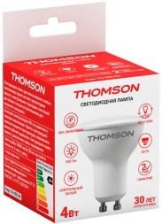 Лампа светодиодная Thomson TH-B2104 4Вт цок.:GU10 рефлек. 220B 4000K св.свеч.бел.нейт. MR16 (упак.:1шт)