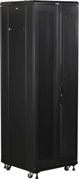 Шкаф коммутационный Lanmaster Business (TWT-CBB-18U-6X10-P1) напольный 18U 600x1000мм пер.дв.перфор. задн.дв.перфор.2-хст. 2 бок.пан. 800кг черный 926мм IP20