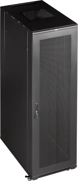Шкаф коммутационный Lanmaster Business (TWT-CBB-18U-6X10-P1) напольный 18U 600x1000мм пер.дв.перфор. задн.дв.перфор.2-хст. 2 бок.пан. 800кг черный 926мм IP20