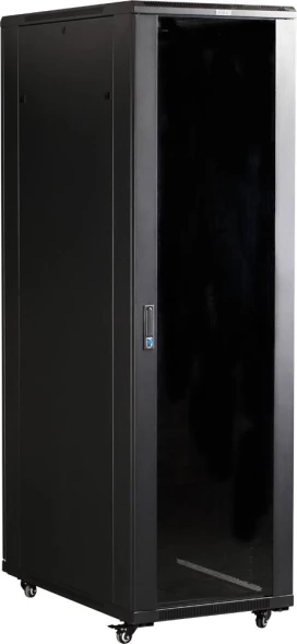 Шкаф коммутационный Lanmaster Business (TWT-CBB-18U-6X10-P1) напольный 18U 600x1000мм пер.дв.перфор. задн.дв.перфор.2-хст. 2 бок.пан. 800кг черный 926мм IP20
