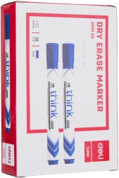 Маркер для досок Deli EU00130 Think круглый пиш. наконечник 2мм синий