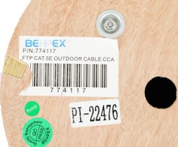 Кабель сетевой FTP 4 пары cat5E solid 0.51мм CCA 305м черный outdoor