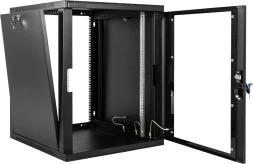 Шкаф коммутационный ЦМО (ШРН-12.350-9005) настенный 12U 600x359мм пер.дв.стекл 200кг черный 300мм 14кг 180град. 612мм сталь