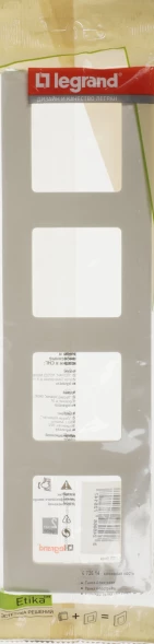 Рамка Legrand Etika 672514 накладная 4x ABS пластик слоновая кость