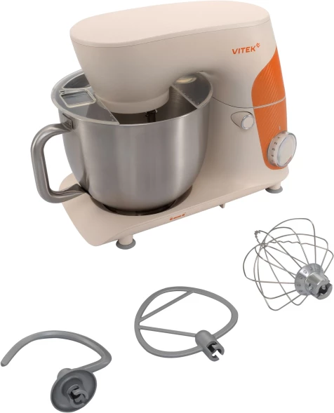 Миксер планетарный Vitek VT-PM0331 1800Вт кремовый/оранжевый