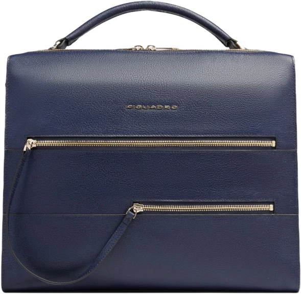 Деловая сумка женская Piquadro Patricia CA4098W140/BLU с отделением для ноутбука 14&amp;quot; синяя натур.кожа