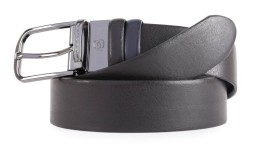 Ремень мужской Piquadro Black Square CU4877B3/NBLU2 регулир. 125х3.5см черный/темно-синий натур.кожа