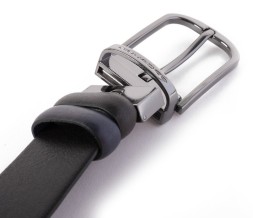 Ремень мужской Piquadro Black Square CU4877B3/NBLU2 регулир. 125х3.5см черный/темно-синий натур.кожа