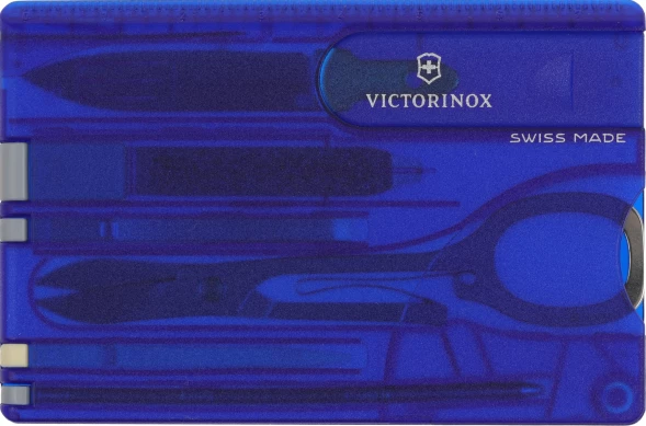 Швейцарская карта Victorinox SwissCard Classic (0.7122.T2) синий полупрозрачный коробка подарочная