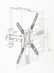 Кронштейн для телевизора Ultramounts UM868 черный 23"-55" макс.35кг настенный поворот и наклон