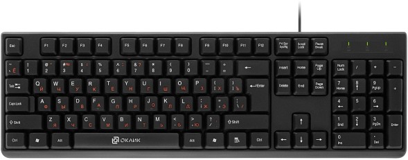 Клавиатура Оклик 100M HW3 черный USB (654570)