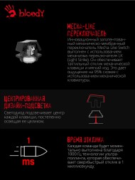 Клавиатура A4Tech Bloody B500N серый USB for gamer LED