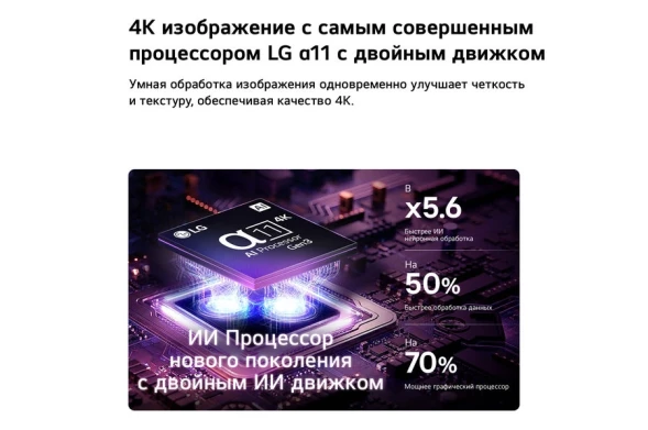 Телевизор OLED LG 65&amp;quot; OLED65G6RLA.ARU атласное серебро 4K Ultra HD 120Hz DVB-T2 DVB-C DVB-S2 USB WiFi Smart TV (RUS)