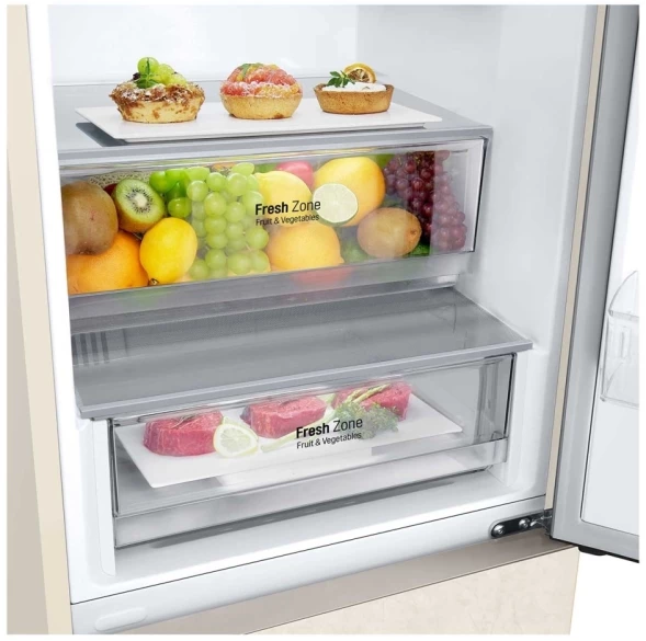 Холодильник LG GC-B459AEMW 2-хкамерн. бежевый инвертер
