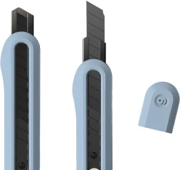 Нож канцелярский Deli NS063-SC Nusign шир.лез.9мм выдвижное лезвие усиленный пластик голубой