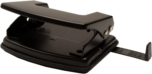 Дырокол Silwerhof Daily макс.:20лист. металл черный отв.:2 с линейкой