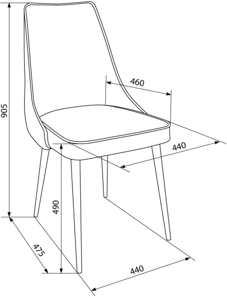 Стул для дома Бюрократ CH-K4_2 комплект 2шт т.серый Holland 18 металл черный на ножках (CH-K4_1/HL18_2)
