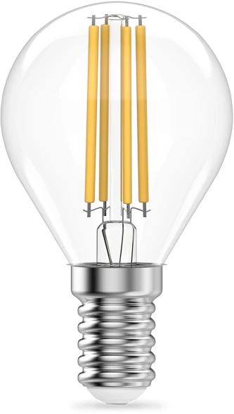 Лампа филам. Gauss Filament 12Вт цок.:E14 шар 220B св.свеч.бел.теп. (упак.:10шт) (52112)