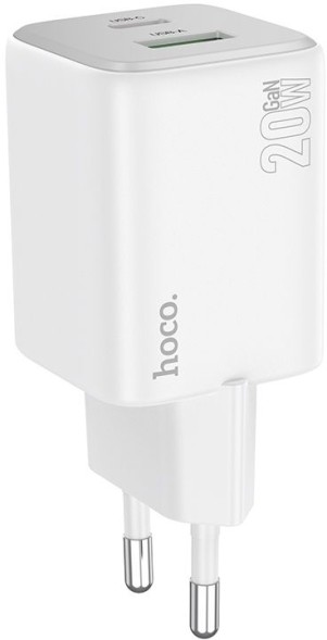Сетевое зар./устр. Hoco N41 Almighty White 20W 3A (PD+QC+AFC) USB-A/Type-C универсальное белый