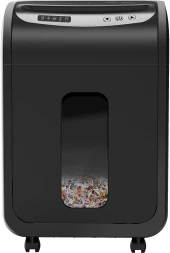 Шредер Cactus CS-SH-G6 черный/серебристый (секр.P-5) фрагменты 16лист. 30лтр. скрепки скобы пл.карты CD