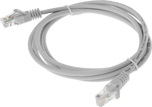 Патч-корд Suprlan 10-0143 UTP RJ-45 вил.-вилка RJ-45 кат.5E 2м серый LSZH 26AWG
