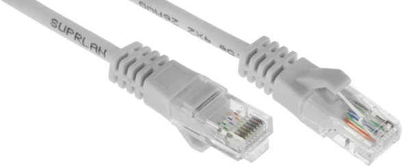 Патч-корд Suprlan 10-0143 UTP RJ-45 вил.-вилка RJ-45 кат.5E 2м серый LSZH 26AWG