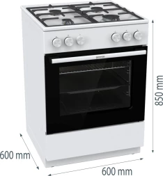 Плита Газовая Gorenje GG6A10WFFM белый (без крышки) реш.сталь