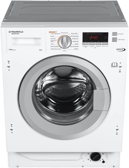 Стиральная машина Maunfeld MBWM1486S класс:A загрузка до 8кг отжим:1400об/мин белый инвертор