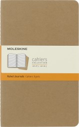 Блокнот Moleskine CAHIER JOURNAL QP416 Large 130х210мм обложка картон 80стр. линейка бежевый (3шт)