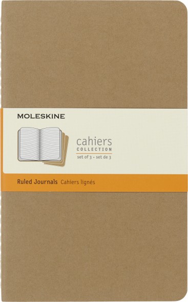 Блокнот Moleskine CAHIER JOURNAL QP416 Large 130х210мм обложка картон 80стр. линейка бежевый (3шт)
