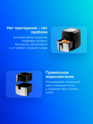 Аэрогриль Kitfort КТ-2239 4.5л 1700Вт черный/серебристый