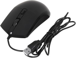 Мышь Оклик 207M черный оптическая (2400dpi) USB (4but)