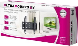 Кронштейн для телевизора Ultramounts UM804F черный 23&amp;quot;-42&amp;quot; макс.30кг настенный фиксированный