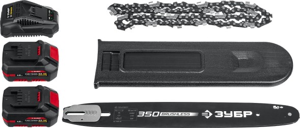 Электрическая цепная пила Зубр ПЦЛ-3635-42 дл.шины:14&amp;quot; (35cm) 2аккум. 4Ач ЗУ