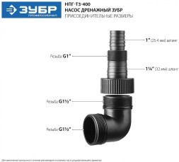 Насос дренажный Зубр НПГ-Т3-400 400Вт 8100л/час