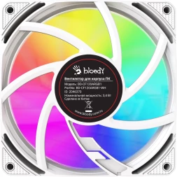 Вентилятор для корпуса Bloody BD-CF120ARGB1 ARGB 120х120x25 белый 4-pin 26дБ (BD-CF120ARGB1-WH) Ret