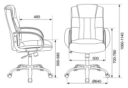 Кресло руководителя Бюрократ T-800N черный кожа крестов. металл хром