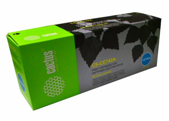 Картридж лазерный Cactus CS-CE742A CE742A желтый (7300стр.) для HP CLJ CP5220/CP5221/CP5223/CP5225/CP5227/CP5229