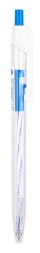 Ручка шариков. автоматическая Deli Arrow EQ24-BL прозрачный/белый d=0.7мм син. черн.