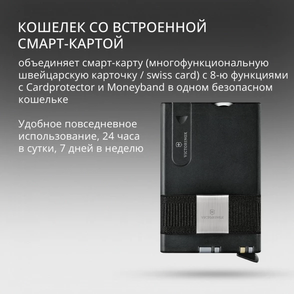 Швейцарская карта Victorinox Smart Card Wallet Sharp (0.7250.36) серый коробка подарочная