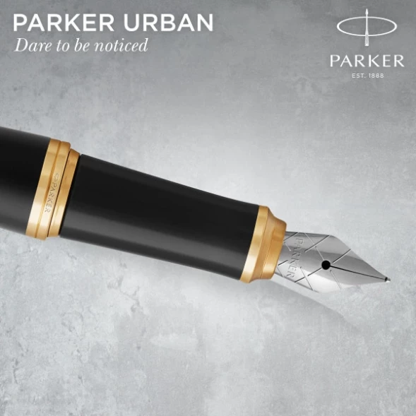 Набор ручек Parker Urban Core FK200 (2093381) Muted Black GT сталь нержавеющая подар.кор. ручка перьевая, ручка шариковая