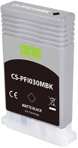 Картридж струйный Cactus CS-PFI030MBK PFI-030MBK черный матовый (55мл) для Canon imagePROGRAF TA-20/30, TM-240/340 с чипом