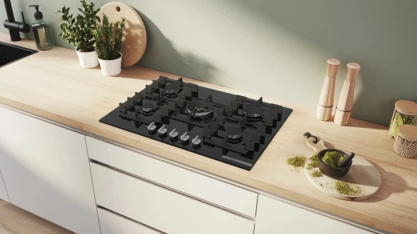 Газовая варочная поверхность Bosch PPQ7A6I45 черный