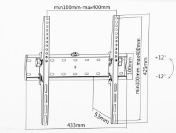 Кронштейн для телевизора Ultramounts UM838T черный 32&amp;quot;-55&amp;quot; макс.40кг настенный наклон