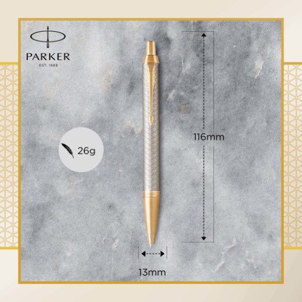 Ручка шариков. Parker IM Premium K323 (CW1931687) Grey GT M син. черн. подар.кор.