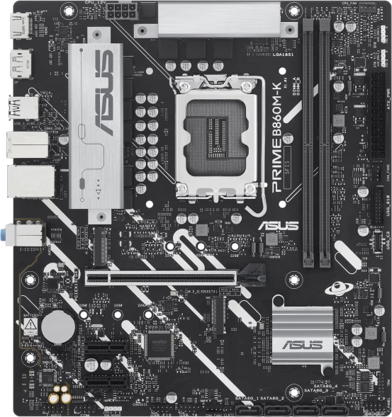 Материнская плата Asus PRIME B860M-K Soc-1851 Intel B860 2xDDR5 mATX AC`97 8ch(7.1) 2.5Gg RAID+HDMI+DP
