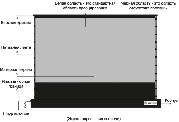 Экран Cactus 125x221см FloorRising CS-PSFRALR-221X125 16:9 напольный рулонный черный (моторизованный привод)