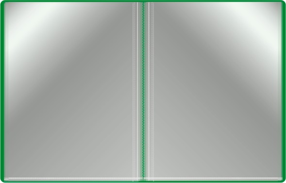 Папка с 30 прозр.вклад. Бюрократ -BPV30GRN A4 пластик 0.65мм торц.карм с бум. встав зеленый