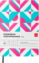 Ежедневник Deli COLORING CN148 A5 обложка картон 136стр. розовый/голубой